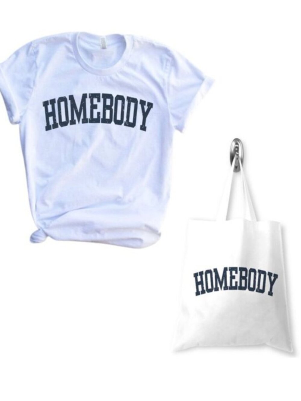 Homebody Custom Graphic T-Shirt AND Tote Bag Gift Set Matching Gift Bundle